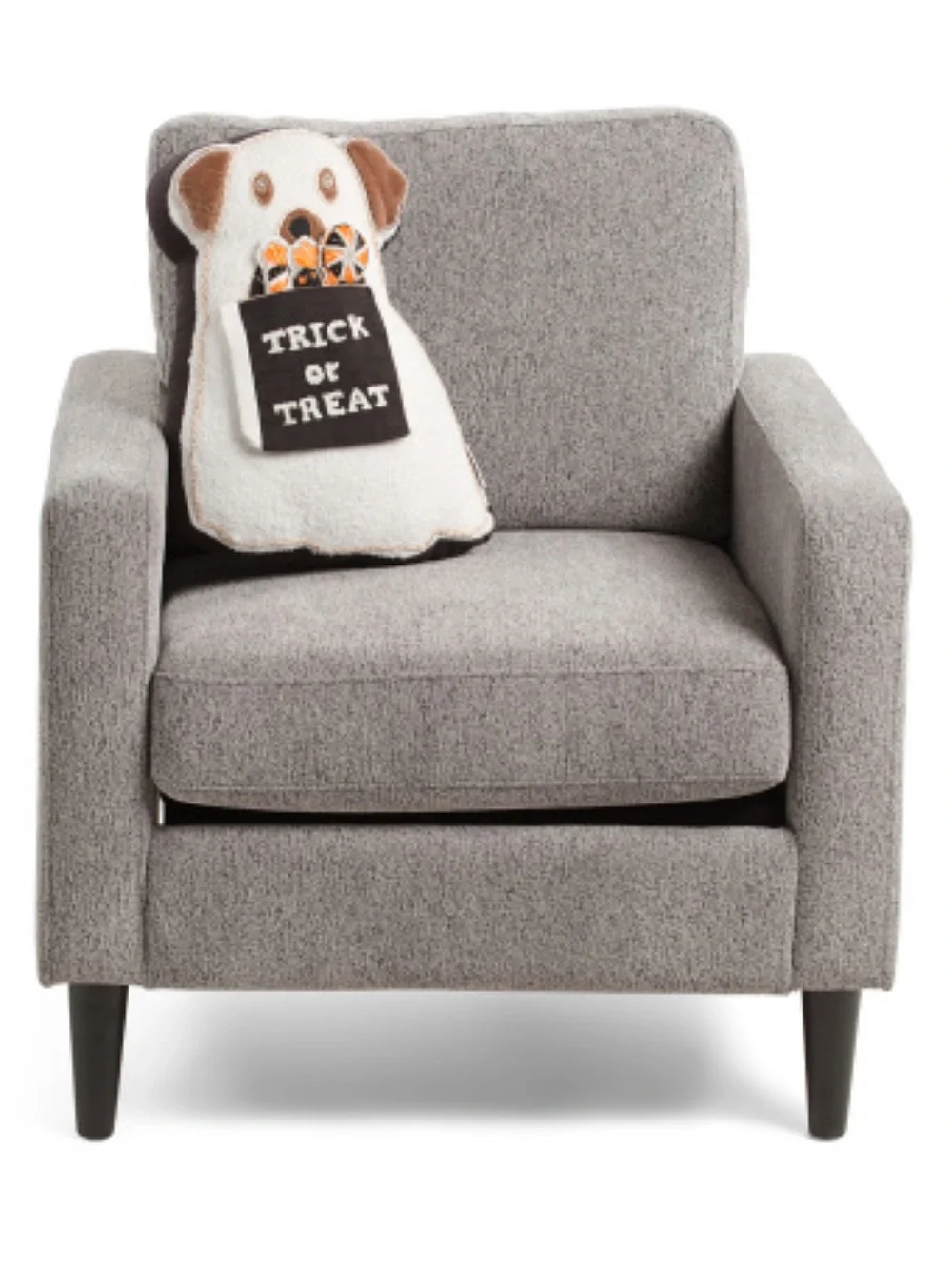 White & Brown 'Trick or Treat' Dog Pillow Holiday Accent